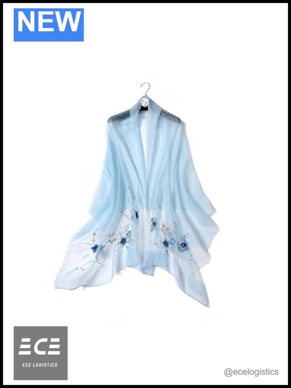 Silk Wool Blend Embroidered Long Large Shawl Wrap Scarf Evening Dress